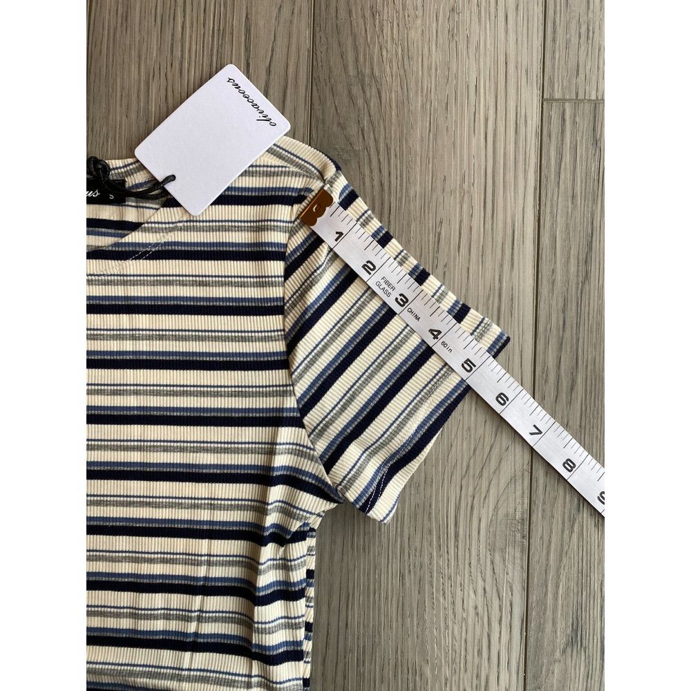 Olivaceous Striped Short Sleeve T-Shirt Juniors Size Small Tee Shirt 90s Y2K NEW - Picture 4 of 8